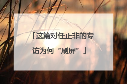 这篇对任正非的专访为何“刷屏”