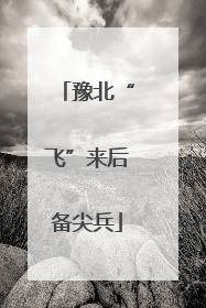 豫北“飞”来后备尖兵