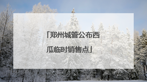 郑州城管公布西瓜临时销售点