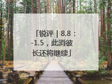 锐评｜8.8：-1.5，此消彼长还将继续