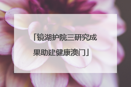 镜湖护院三研究成果助建健康澳门