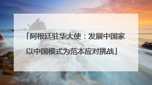 阿根廷驻华大使：发展中国家以中国模式为范本应对挑战