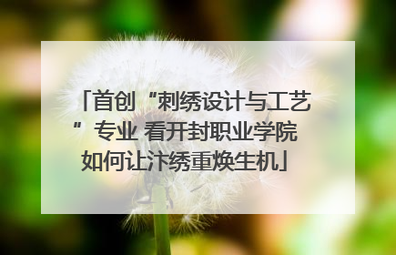 首创“刺绣设计与工艺”专业 看开封职业学院如何让汴绣重焕生机