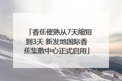 香蕉催熟从7天缩短到3天 新发地国际香蕉集散中心正式启用
