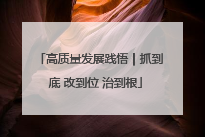 高质量发展践悟｜抓到底 改到位 治到根