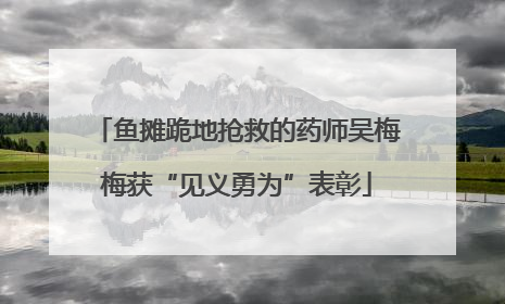 鱼摊跪地抢救的药师吴梅梅获“见义勇为”表彰