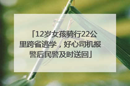 12岁女孩骑行22公里跨省逃学，好心司机报警后民警及时送回