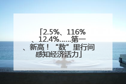 2.5%、116%、12.4%……第一、新高！“数”里行间感知经济活力