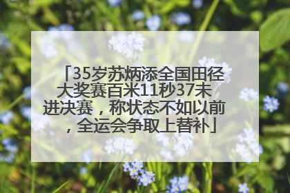 35岁苏炳添全国田径大奖赛百米11秒37未进决赛，称状态不如以前，全运会争取上替补